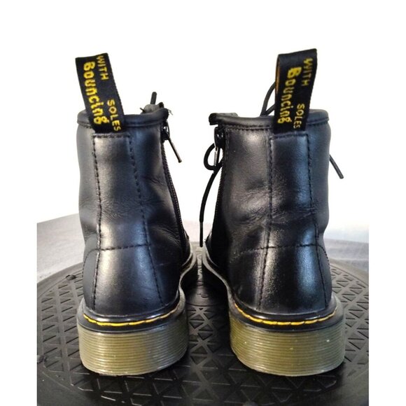 Dr Martens kids Laced Zip Up Gloss Black Shoes Boots 1460 J 13 - Picture 3 of 16